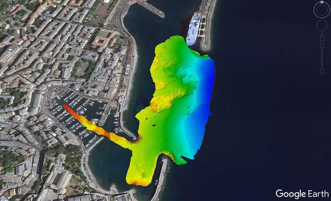 Bathymetric chart of Bastia harbour by MacArtney France during installation and testing