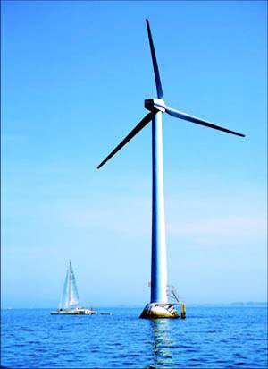 Offshore commercial wind powered electricity generator
