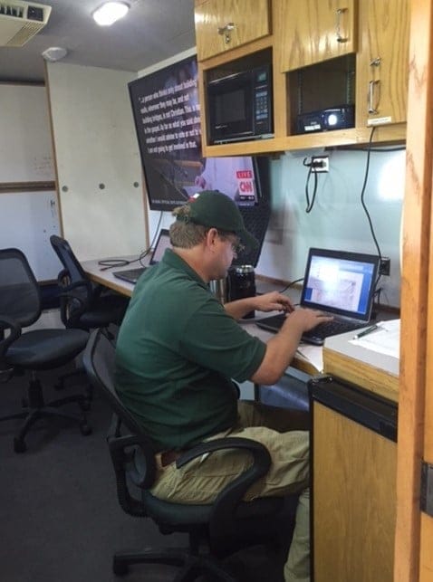 Inside GLO Comms trailer