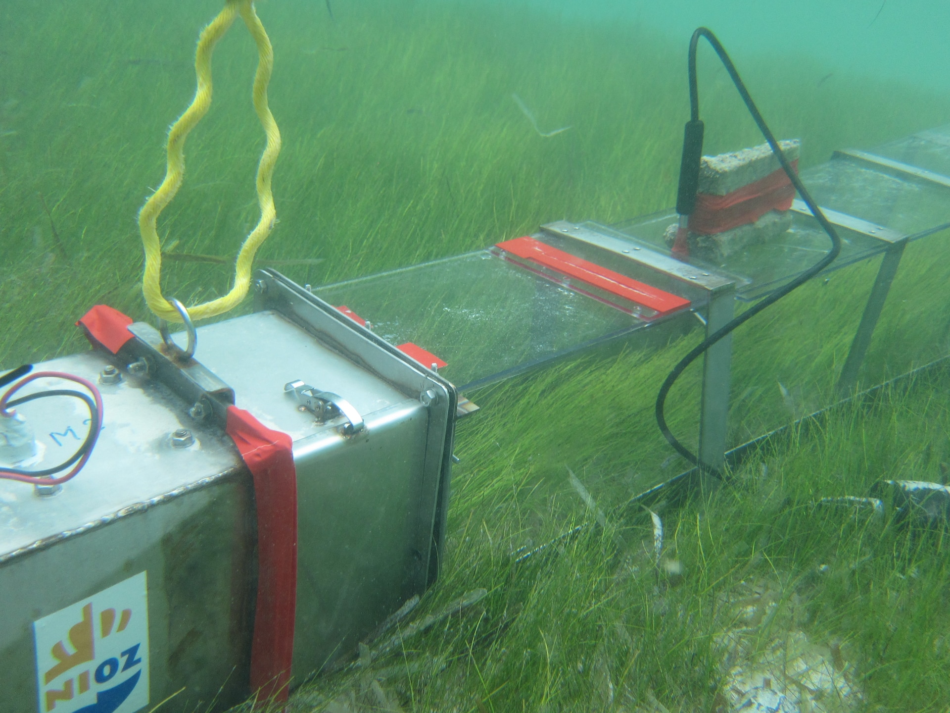 EM 2 5. A portable water flume was used to measure sediment stabilisation