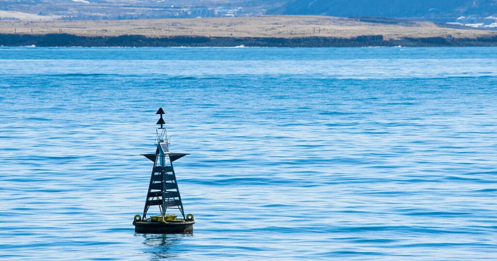 Buoy in the blue ocean