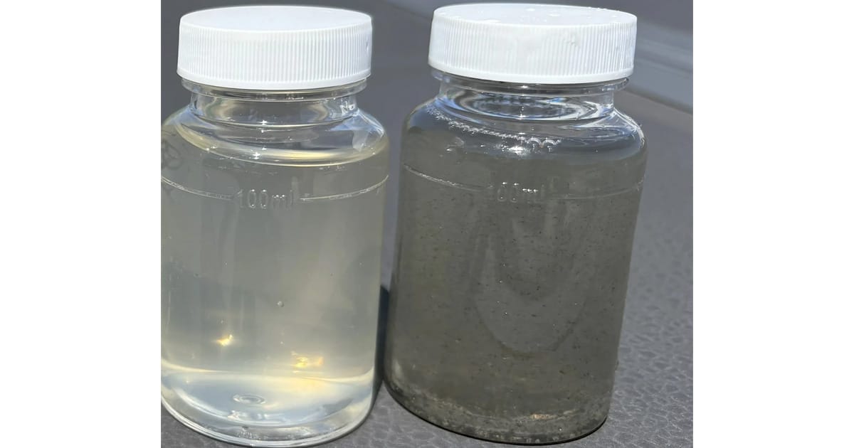 Before and after treatment samples. (Image credit: Greenwater Services)