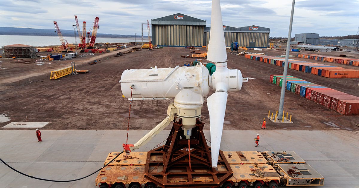 A tidal turbine.