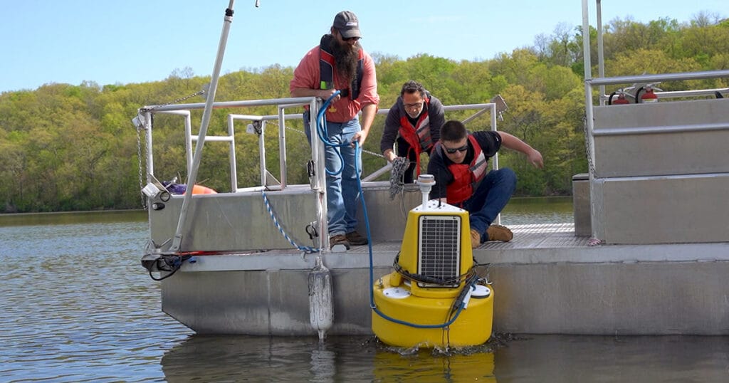 Coastal water quality monitoring with the NexSens XB-200 buoy.