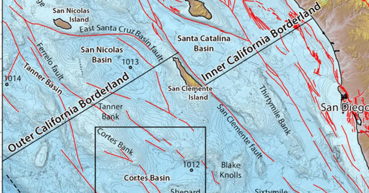 Regional bathymetric map of Southern California and California Continental Borderland