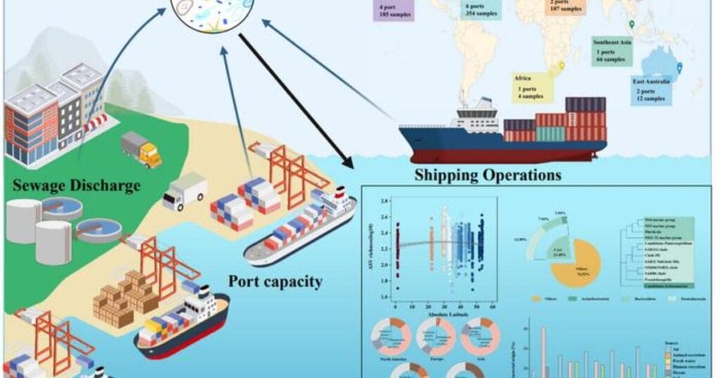 A global synthesis of port water microbiome biogeography and anthropogenic associations