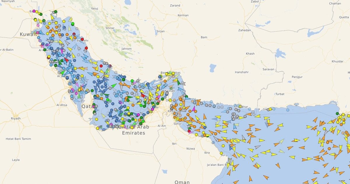 Scientists warn of potential global marine invasive species event linked to idle ships in the Strait of Hormuz.