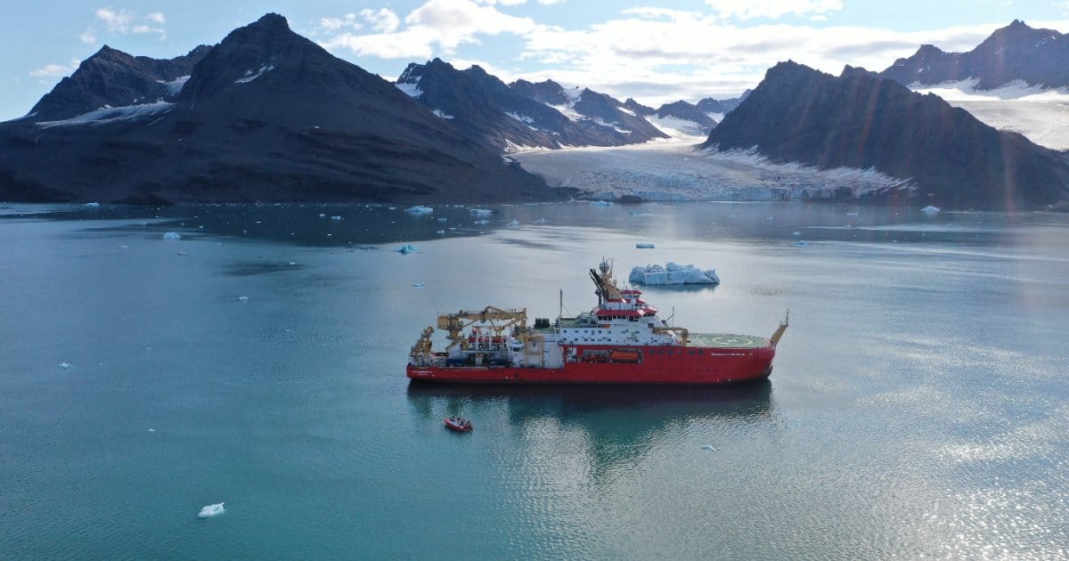 RRS Sir David Attenborough in Greenland. (Image credit: British Antarctic Survey)