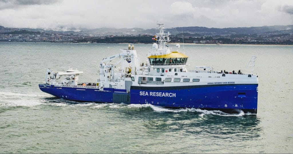 RV Anna Weber-van Bosse at the sea trials on February 6 at Vigo. (Image credit: ARMON)