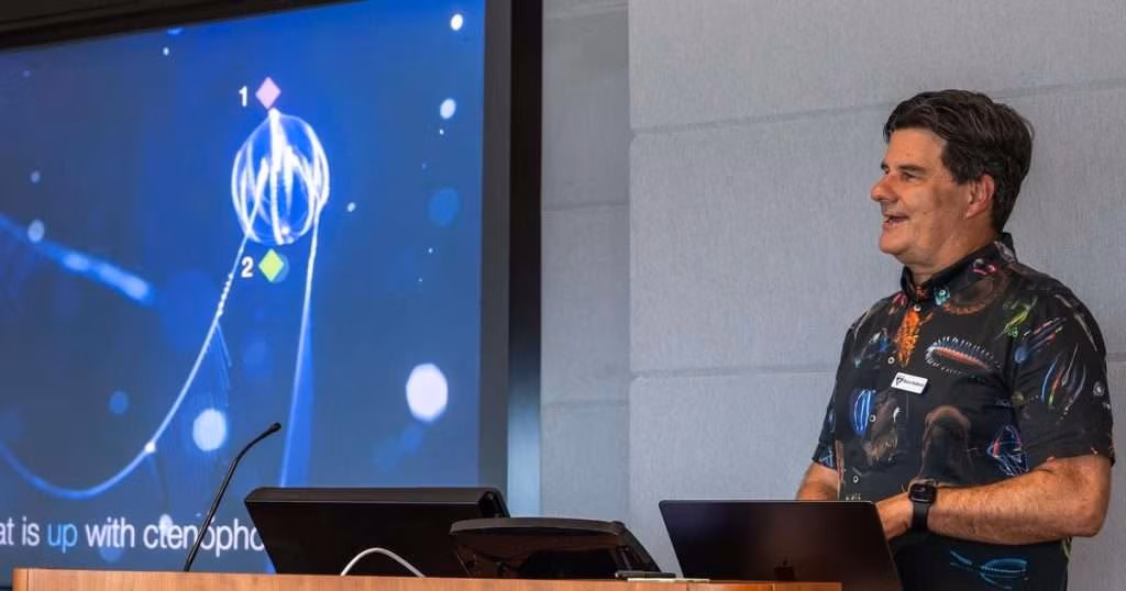 Co-organized by MBARI Senior Scientist Steven Haddock (pictured), Ctenopalooza Ctwo helped facilitate new research collaborations across the global ctenophore science community. (Image credit: Rose Dalrymple, MBARI)