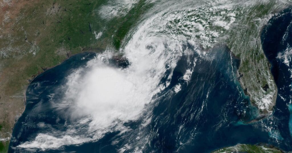 This image of Tropical Storm Bertha was captured by NOAA's GOES East (GOES-19 satellite) on July 22, 2026 at 1:15 p.m. ET. (Image credit: NOAA)