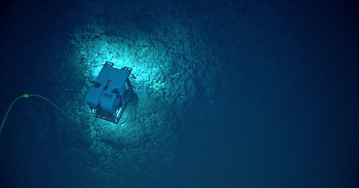 The remotely operated vehicle, Deep Discoverer, imaging the seafloor off American Samoa during an expedition in 2017. (Image credit: NOAA OER)