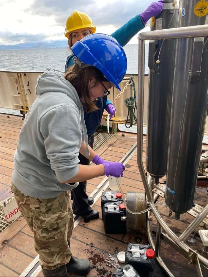 PML scientist collecting water samples. (Image credit: PML)