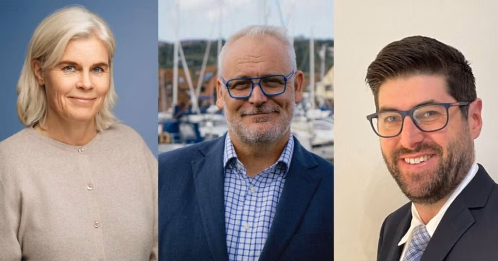 Left to right: Jannicke Koch-Hagen leading Nortek, Louis Burnard heading RS Aqua, and Nathan King formally appointed to Reach Robotics. (Image credit: General Oceans)