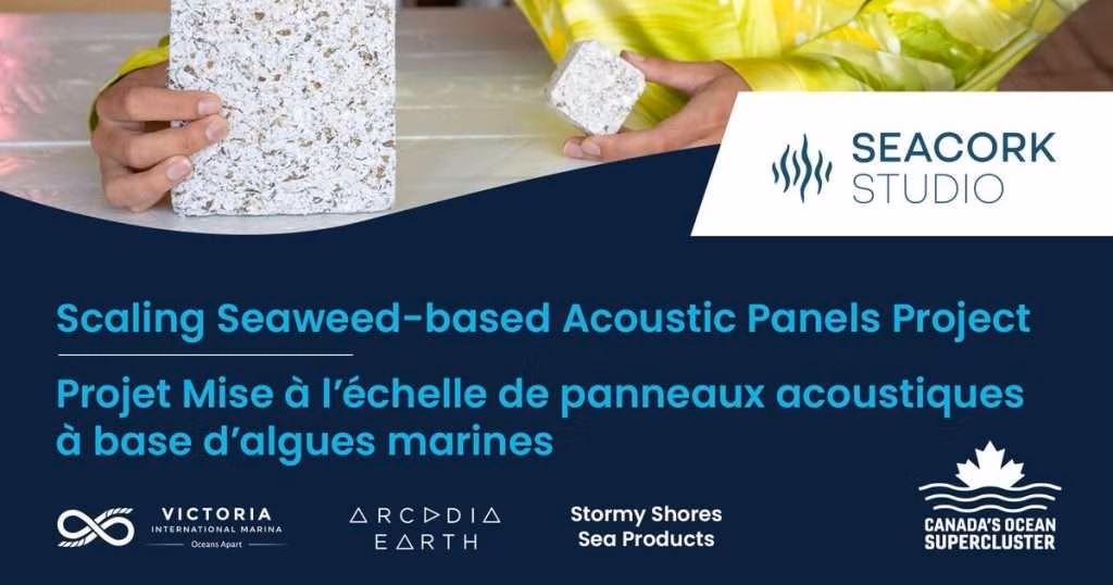 The project will transform regeneratively harvested invasive seaweed into carbon-storing acoustic panels. (Image credit: Canada’s Ocean Supercluster)