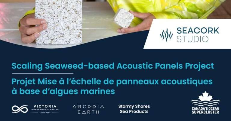 The project will transform regeneratively harvested invasive seaweed into carbon-storing acoustic panels. (Image credit: Canada’s Ocean Supercluster)