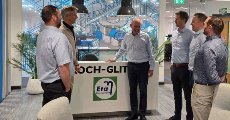 Left to right: Craig Levins, Eta Process Plant; Svein Helge Pettersen, Techouse; Marcus Billman, Techouse; Bjørnar Hjertvik, Techouse; James Rogerson, Techouse; Giles Cobley, Eta Process Plant. (Image credit: Techouse)
